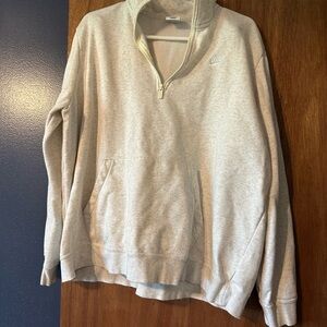 Nike Men's Light Gray Zip-Up Sweater